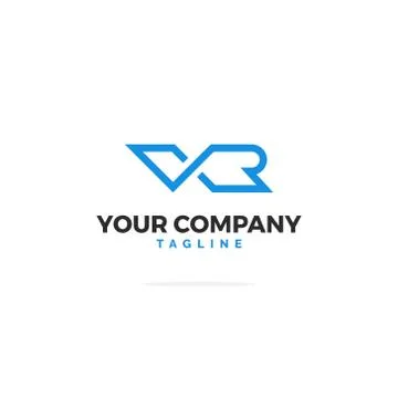 VR Letters Logo Vector Line Stock Illustration