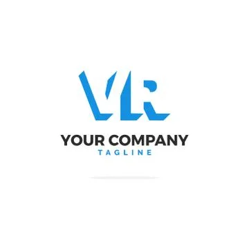 VR Letters Logo Vector Shadow Stock Illustration