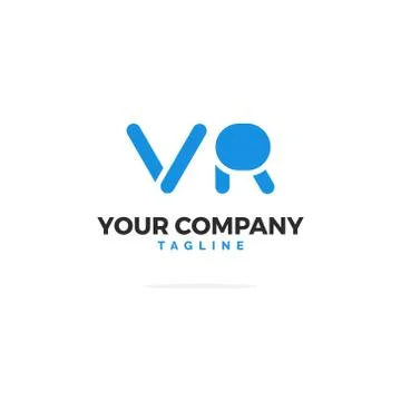 VR Letters Logo Vector Shapes Stock Illustration