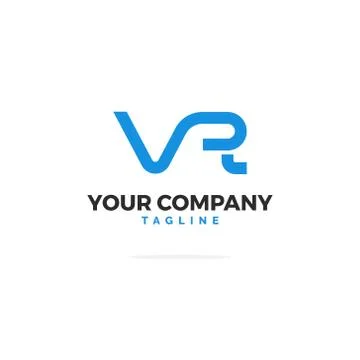 VR Letters Logo Vector Smooth Line Stock Illustration