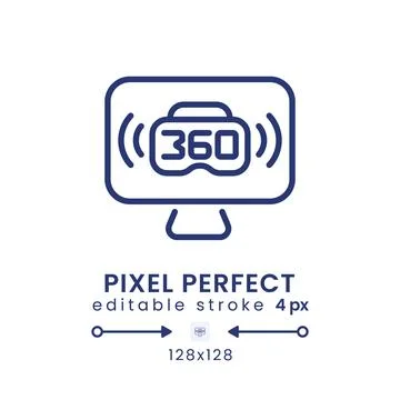 VR live streaming linear desktop icon Illustrazione stock