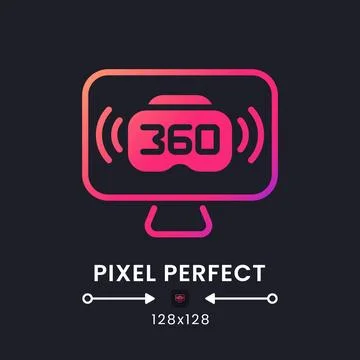 VR live streaming pink solid gradient desktop icon on black Stock Illustration