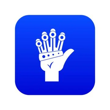 Vr manipulator icon digital blue Illustrazione stock