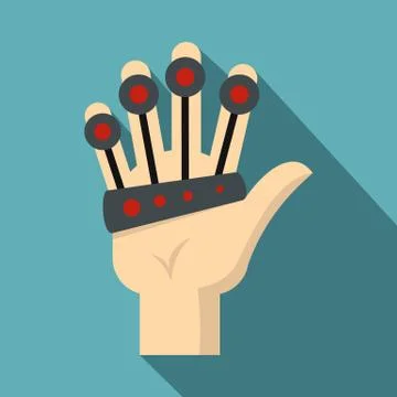 Vr manipulator icon, flat style Stock Illustration
