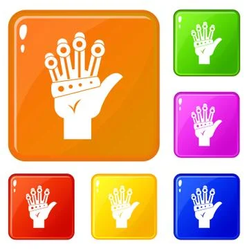 Vr manipulator icons set vector color Stockillustratie