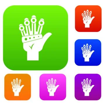 Vr manipulator set color collection Illustrazione stock