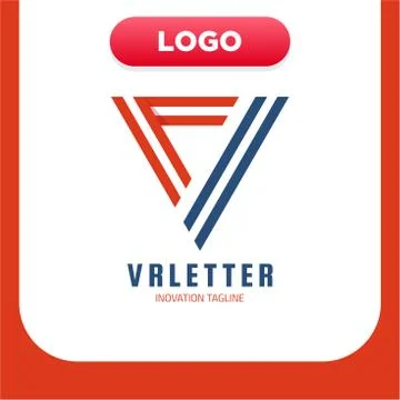 VR monogram logo design template. Vector virtual reality logotype illustratio Stock Illustration