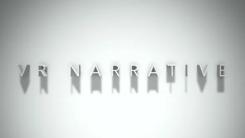 Vr narrative 3D title animation white text on a white background Stock Footage 298898090