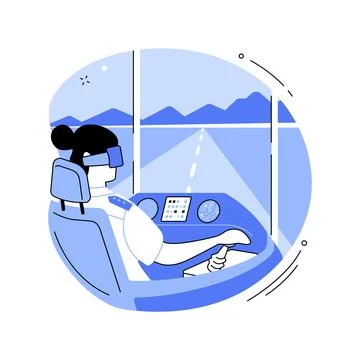 VR pilot training isolated cartoon vector illustrations. Illustrazione stock