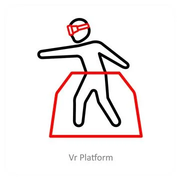 Vr Platform and simulation icon concept Stock Illustration