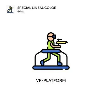 Vr-platform Special lineal color icon. Illustration symbol design template fo Illustrazione stock