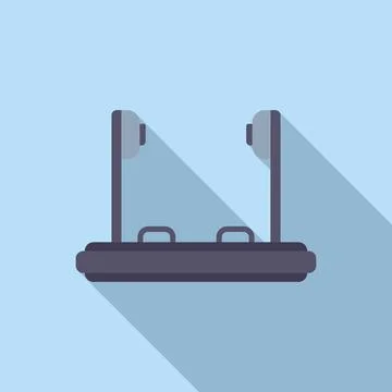 Vr platform stand icon flat vector. Social game tech Stock Illustration