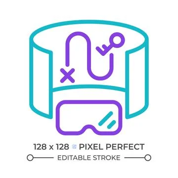 VR quest two color line icon 스톡 일러스트