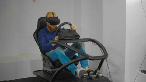 VR Racing simulator Stock Footage 97309658