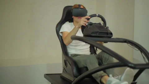 VR Racing simulator Stock Footage 97310086