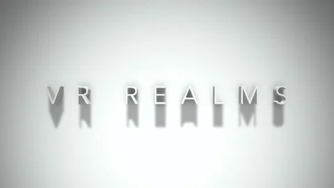 Vr realms 3D title animation with shadows on a white background Vídeo Stock 296934014
