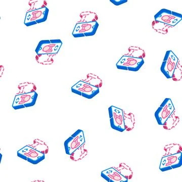 Vr remote control isometric icon seamless pattern Illustrazione stock
