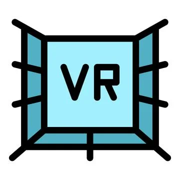 Vr room creating immersive virtual reality experience 스톡 일러스트