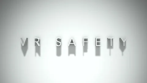 VR Safety 3D title animation with shadows on a white background Stock Footage 296636688