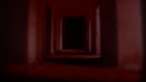 VR simulation horror video game in abandoned scary building Stock Footage 111866284