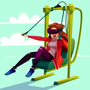VR simulator paragliding entertainment Illustrazione stock