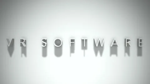 Vr software 3D title animation with shadows on a white background Stock Footage 296934195