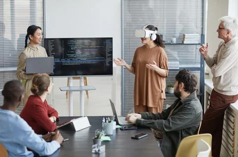 VR Software Development Team in Meeting Stock Photos