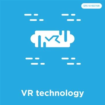 VR technology icon isolated on blue background Free Stock Illustration