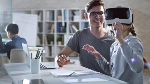 VR Technology for School Stock Footage 86691218