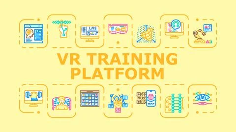 Vr training platform banner icon vector illustration Stock Illustration