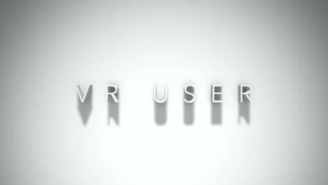 Vr user 3D title animation with shadows on a white background Stock Footage 297217246