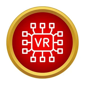 Vr virtual reality chip processing technology icon イラスト素材