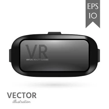 VR virtual reality glasses isolated on white background. Realistic vector ill Stock Illustration