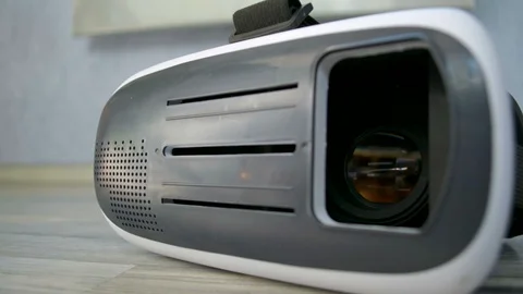 VR virtual reality glasses outside view without mobile phone 3D 360 cinema movie 스톡 동영상 93643143