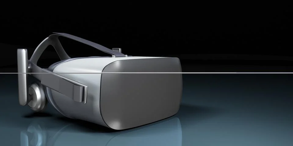 VR virtual reality headset half turned front view isolated on white backgroun Stock Illustration