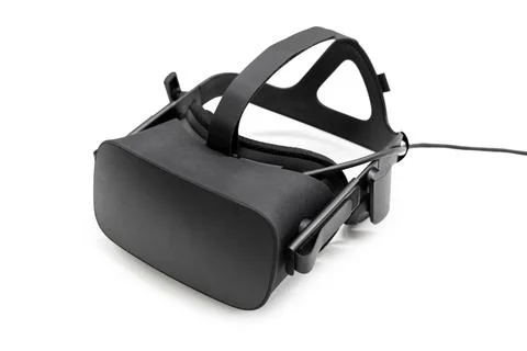 VR virtual reality headset half turned isolated on white background. Gaming f Stock Photos