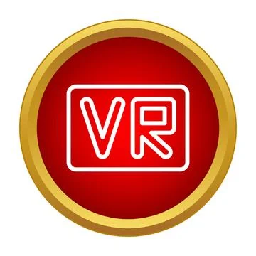 Vr virtual reality letters in red circle Illustrazione stock