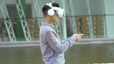 Vr virtual reality meta universe game experience Stock Footage 161381126