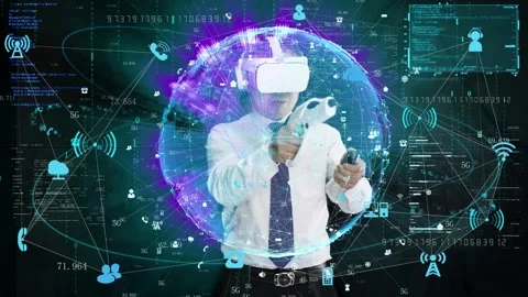 Vr virtual reality meta universe game Stock Footage 165667341