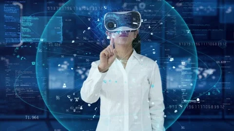 Vr virtual reality technology experience Stock Footage 166681404