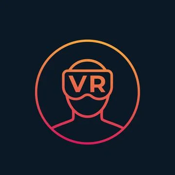 VR, virtual reality vector icon Illustrazione stock