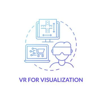 VR for visualization blue gradient concept icon Illustrazione stock