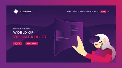 VR Website Hero Image イラスト素材