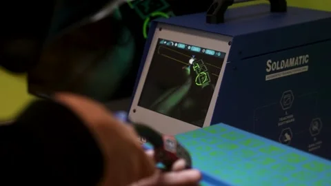 VR welding simulation training Stock Footage 229542093