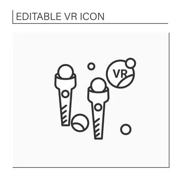 Vr wireless controllers line icon Stock Illustration