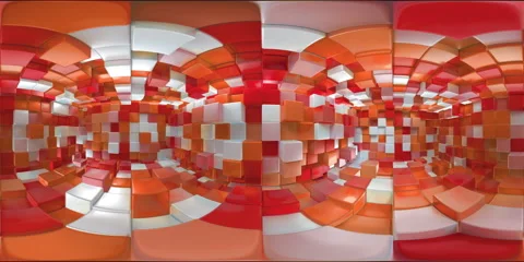 VR360 Abstract Cubes Background pattern wall. 3D render Projection Mapping Stock Footage 153385456