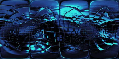 VR360 Abstract Cubes Background pattern wall. 3D render Projection Mapping Stock Footage 153385458
