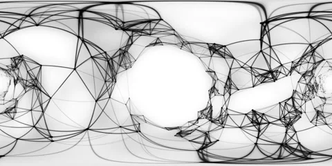 VR360 Abstract Motion Background - Digital Binary Plexus Tunnel Stock Footage 153385588