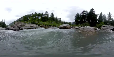 VR360 Alpine steam close up view Stock Footage 159209178