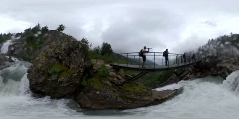 VR360 Alpine steam in a cloudy day 2 Stock Footage 159209136